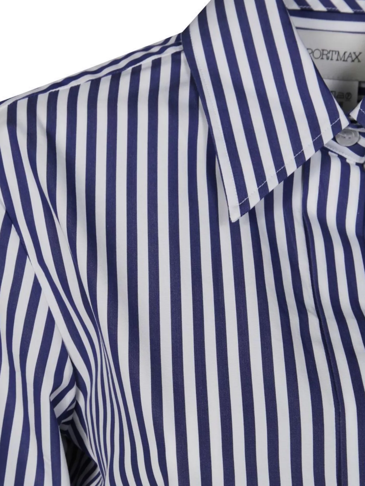 Sportmax Striped Collared Shirt Cuffed Sleeves