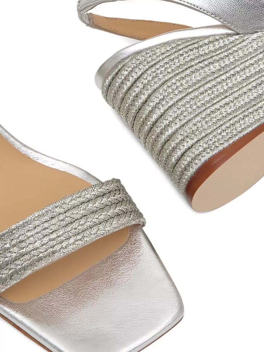 Castaner Sandals Textured Wedge Open Toe Metallic Finish