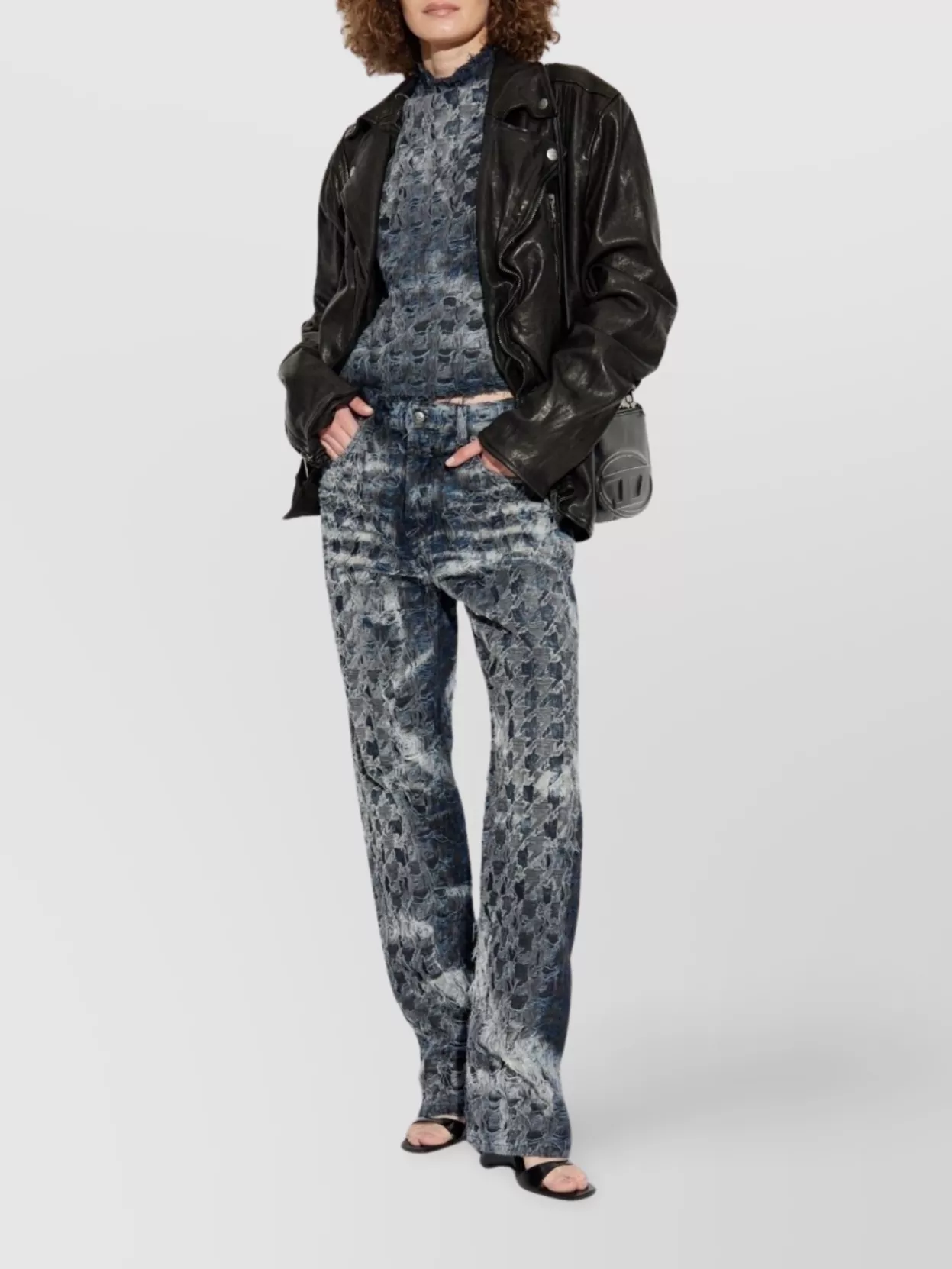 Diesel Straight Trousers With Distressed Finish And Pockets
