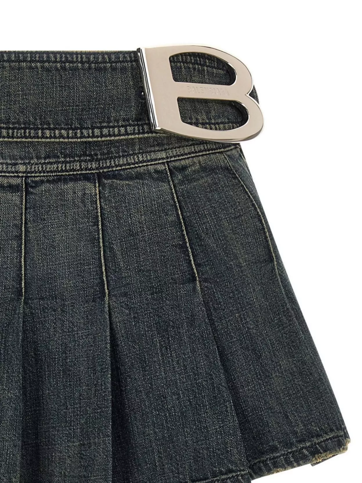 Balenciaga Pleated Skirt Featuring Belt Detail In Blue