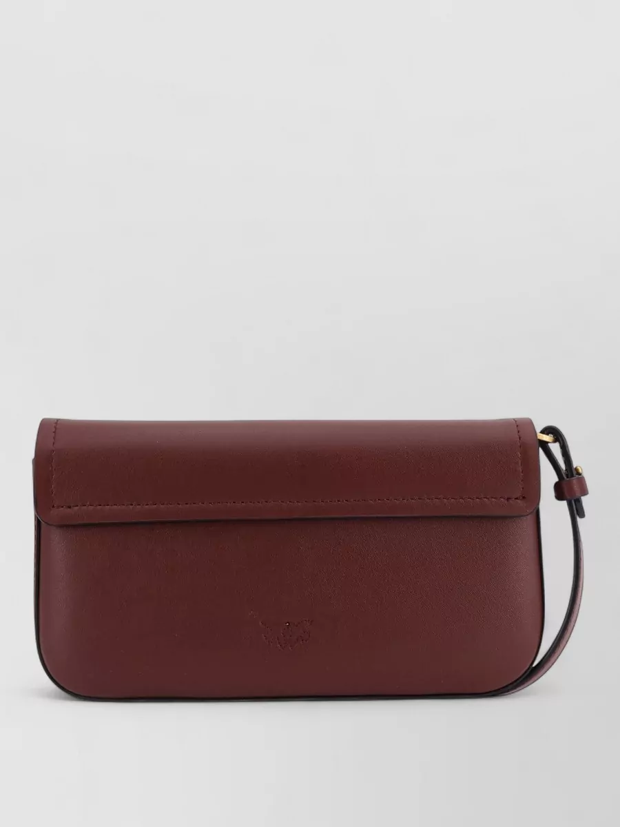 Pinko Saddle Flat Leather Shoulder Bag