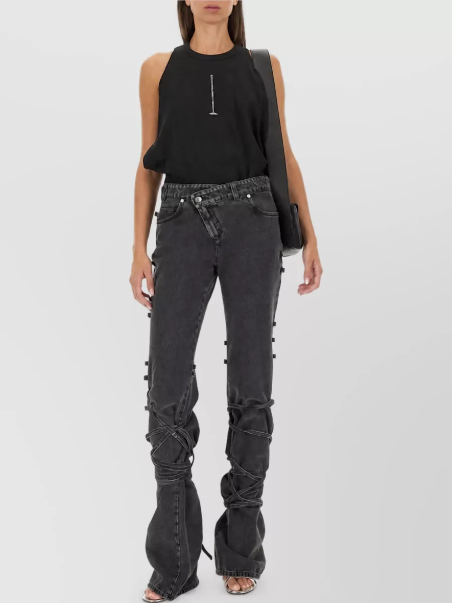 Alexander Mcqueen Knotted Straight-Leg Denim Jeans