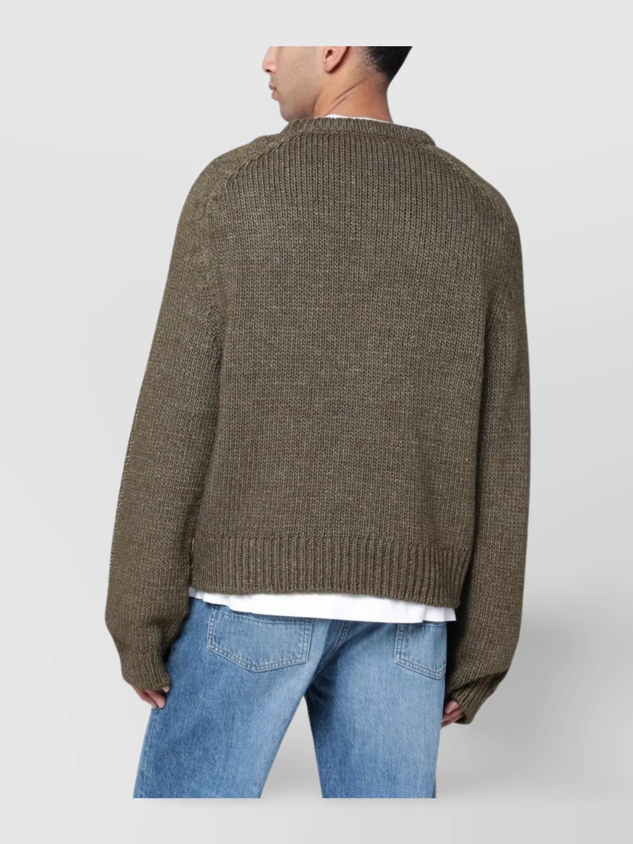 Our Legacy Wool Blend Crewneck Knit Sweater In Green