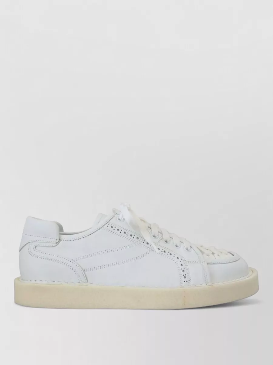 Dolce&Gabbana Leather Low-Top Lace-Up Sneakers