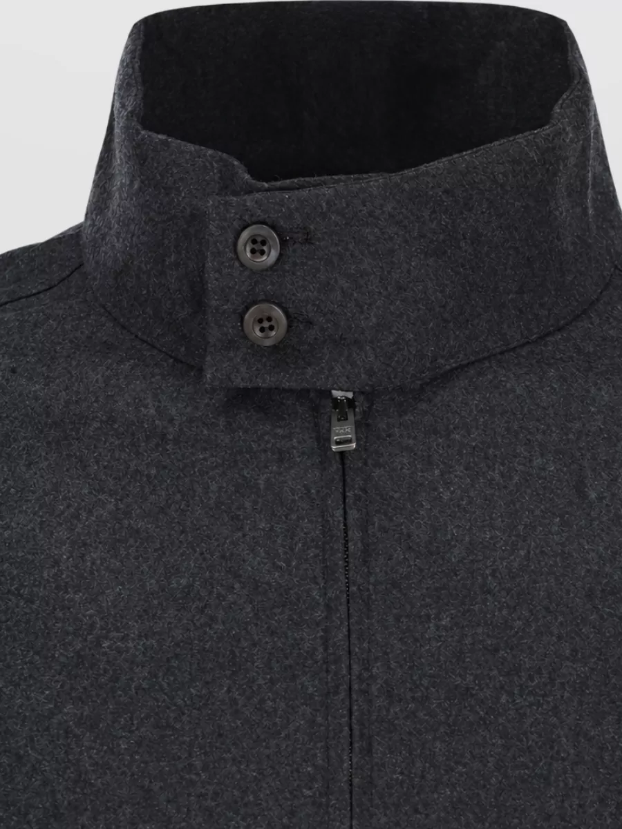 Prada Virgin Wool Zip-Up Shirt Jacket