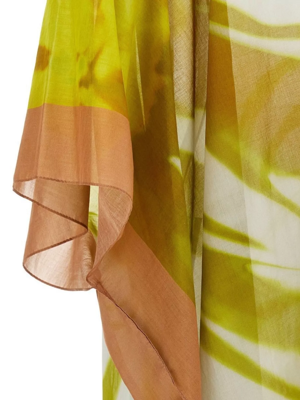 Shop Dries Van Noten Kaftan With Abstract Pattern And Sheer Fabric