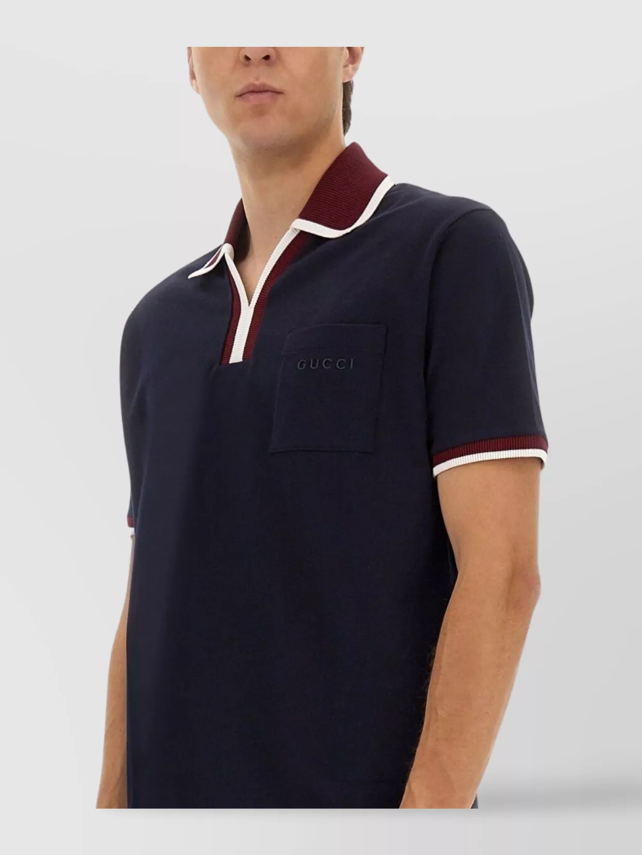 Gucci Short Sleeve Polo Featuring Chest Pocket