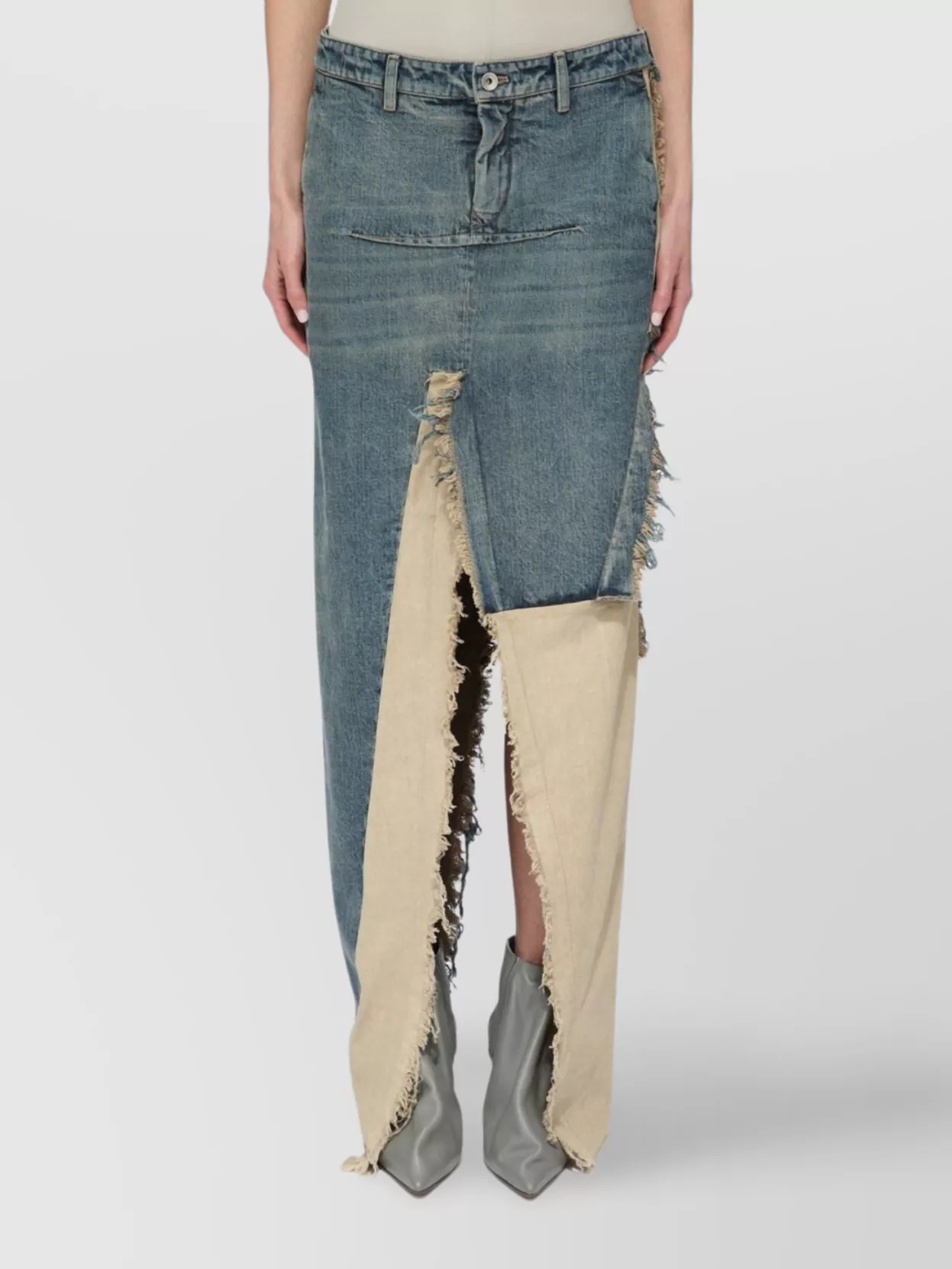 Rick Owens Women's Asymmetric Denim Skirt Slits