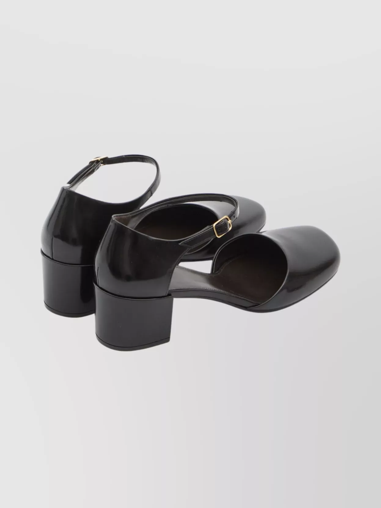 The Row Chunky Heel Square Toe Pumps In Black