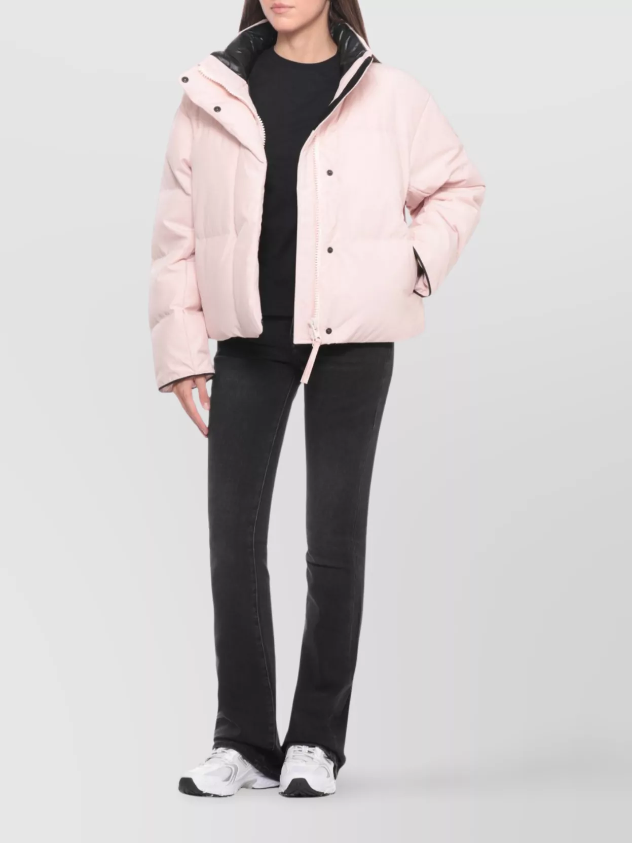 Canada Goose Quilted Down Jacket High Neck In White