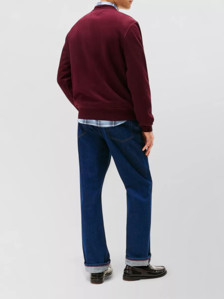 Tommy Hilfiger Long Sleeve Crew Neck Sweater With Ribbed Cuffs