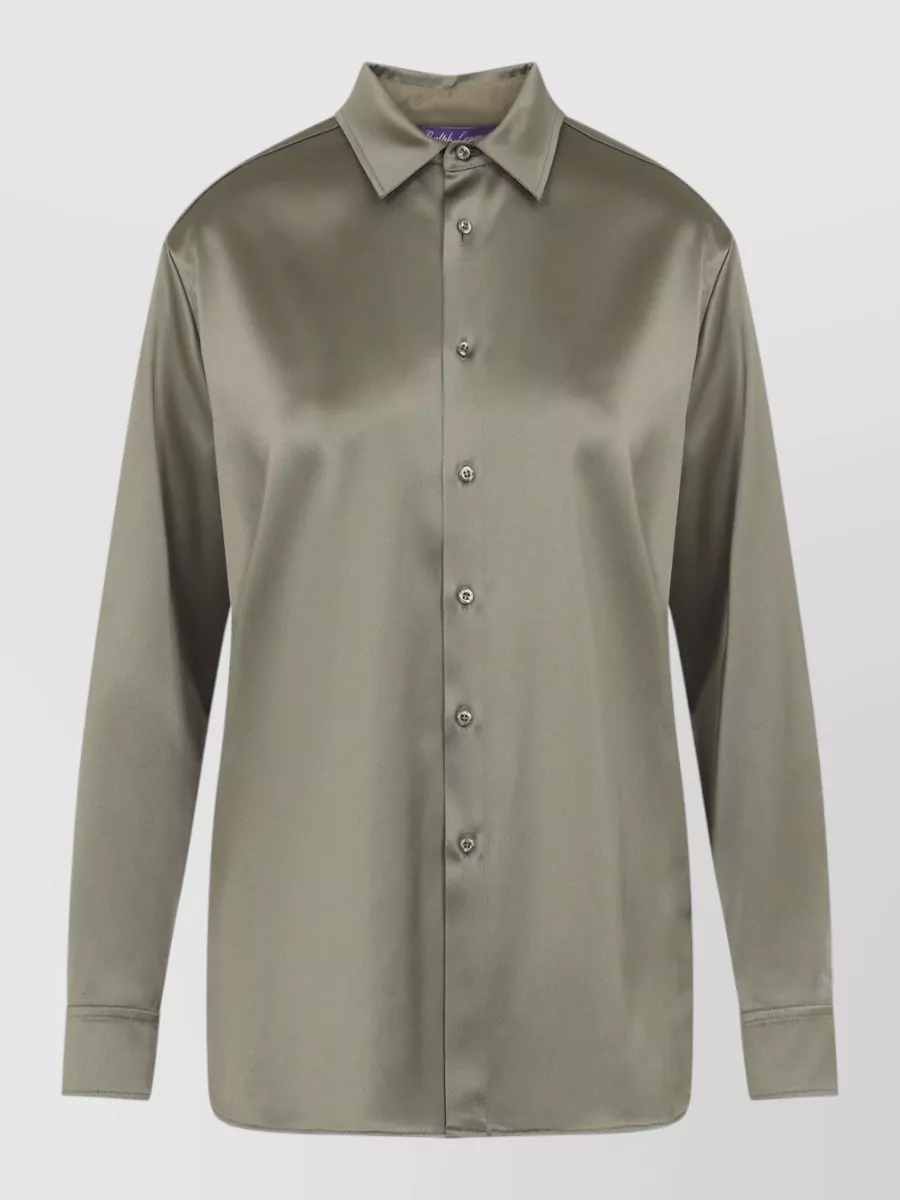 Ralph Lauren Collection silk satin long-sleeve shirt