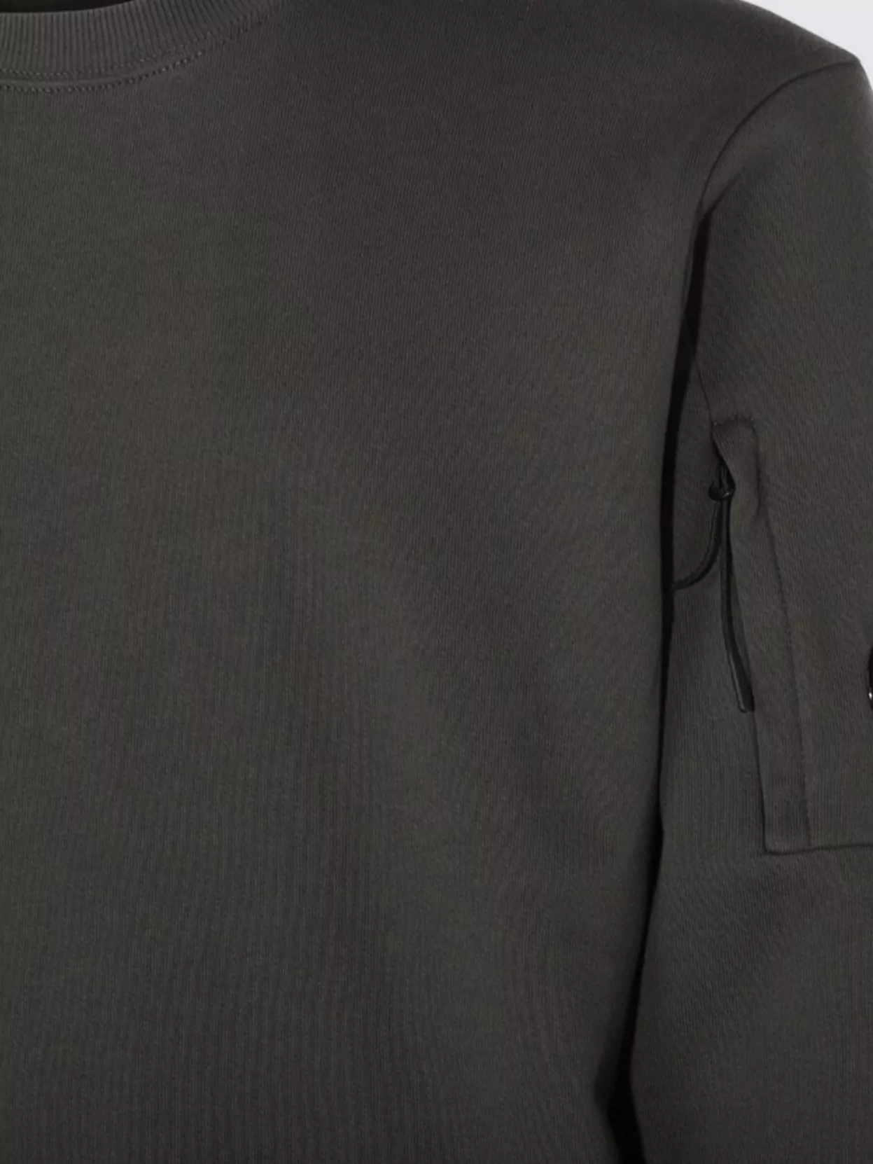C.p. Company Pocket Crew Neck Long Sleeve Ribbed Sweatshirt