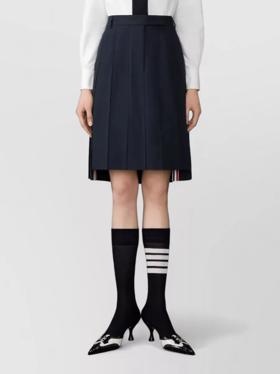 Thom Browne Knee Length Pleated Skirt Belt Loops