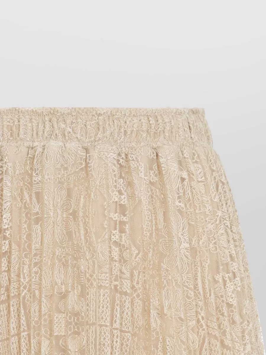 Ermanno Scervino Lace Midi Pleated Skirt