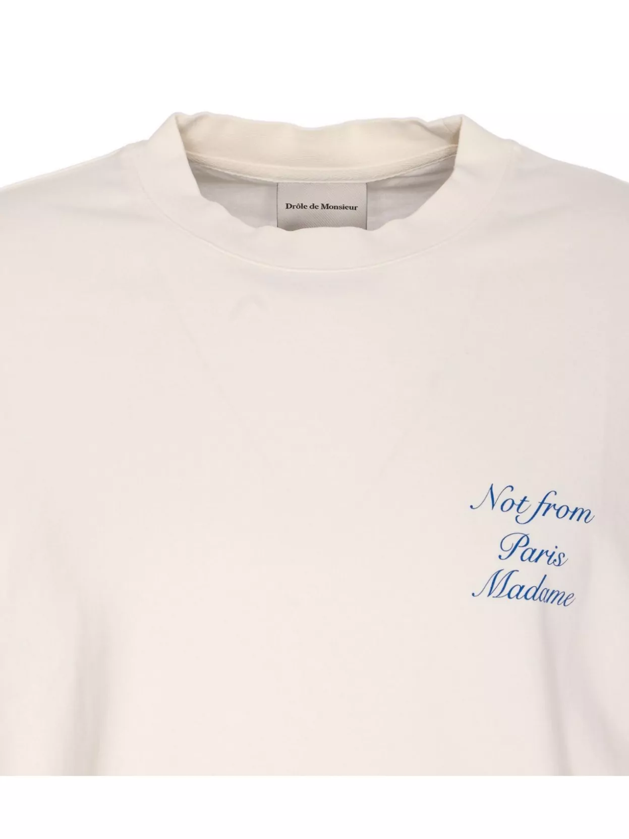 Drôle De Monsieur Cursive Slogan Graphic Print Crew Neck T-shirt