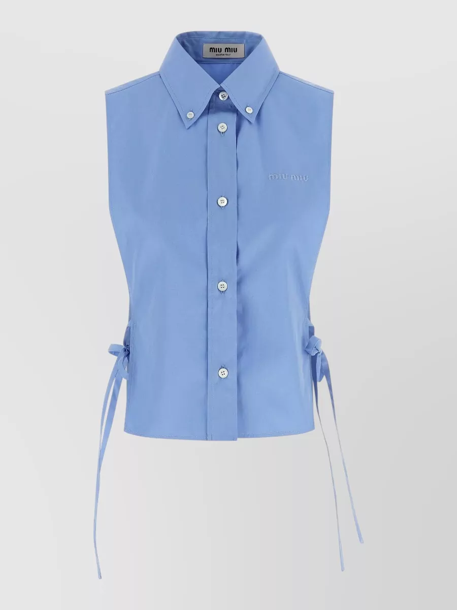 Miu Miu Cotton sleeveless poplin shirt