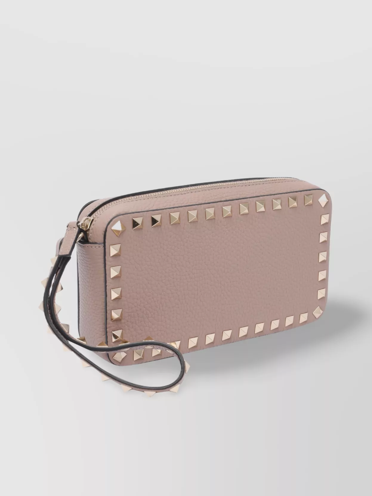 Valentino Garavani Studded Detailing Clutch Bag With Textured Finish