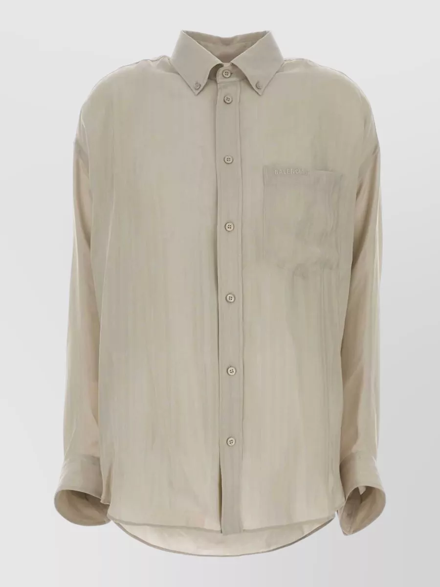 Balenciaga cupro oversized long-sleeve shirt