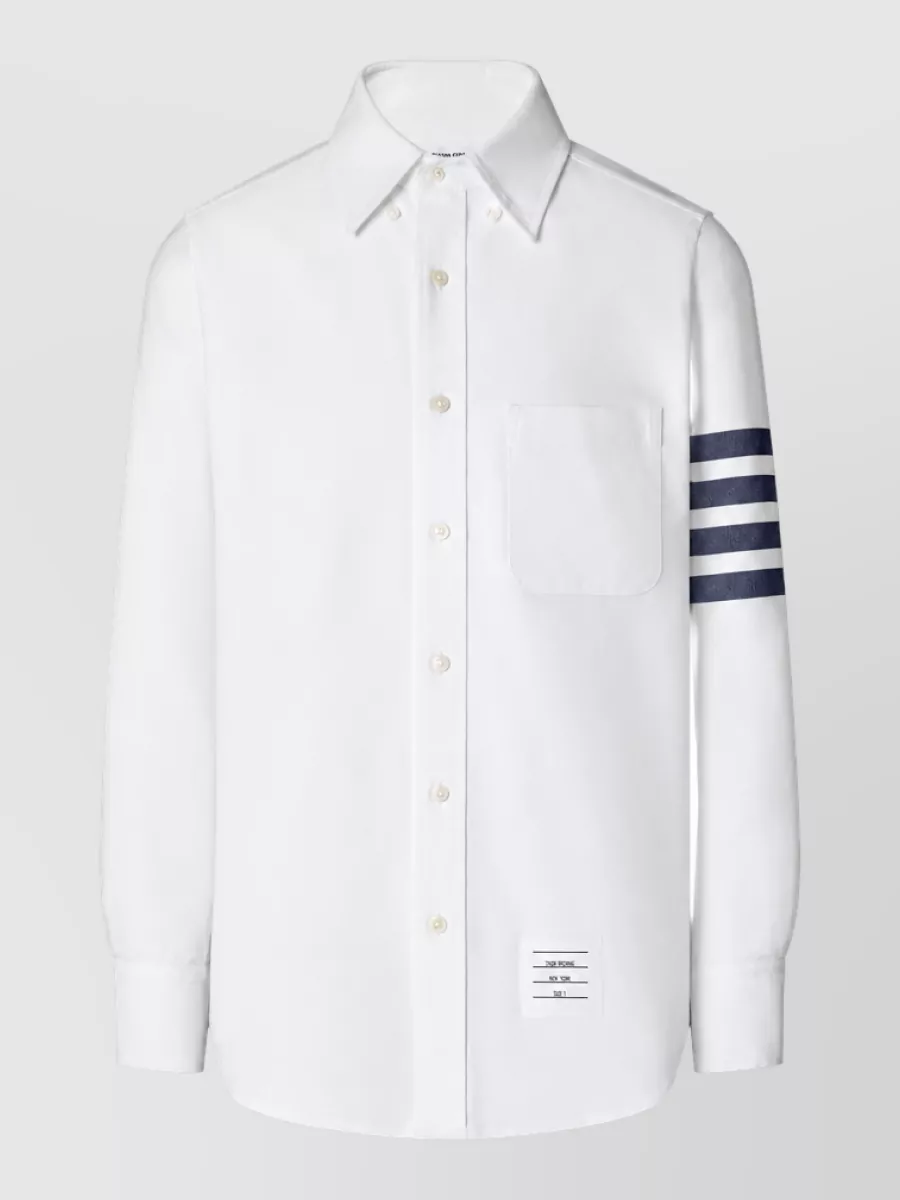 Thom Browne Cotton straight-fit long-sleeve oxford shirt