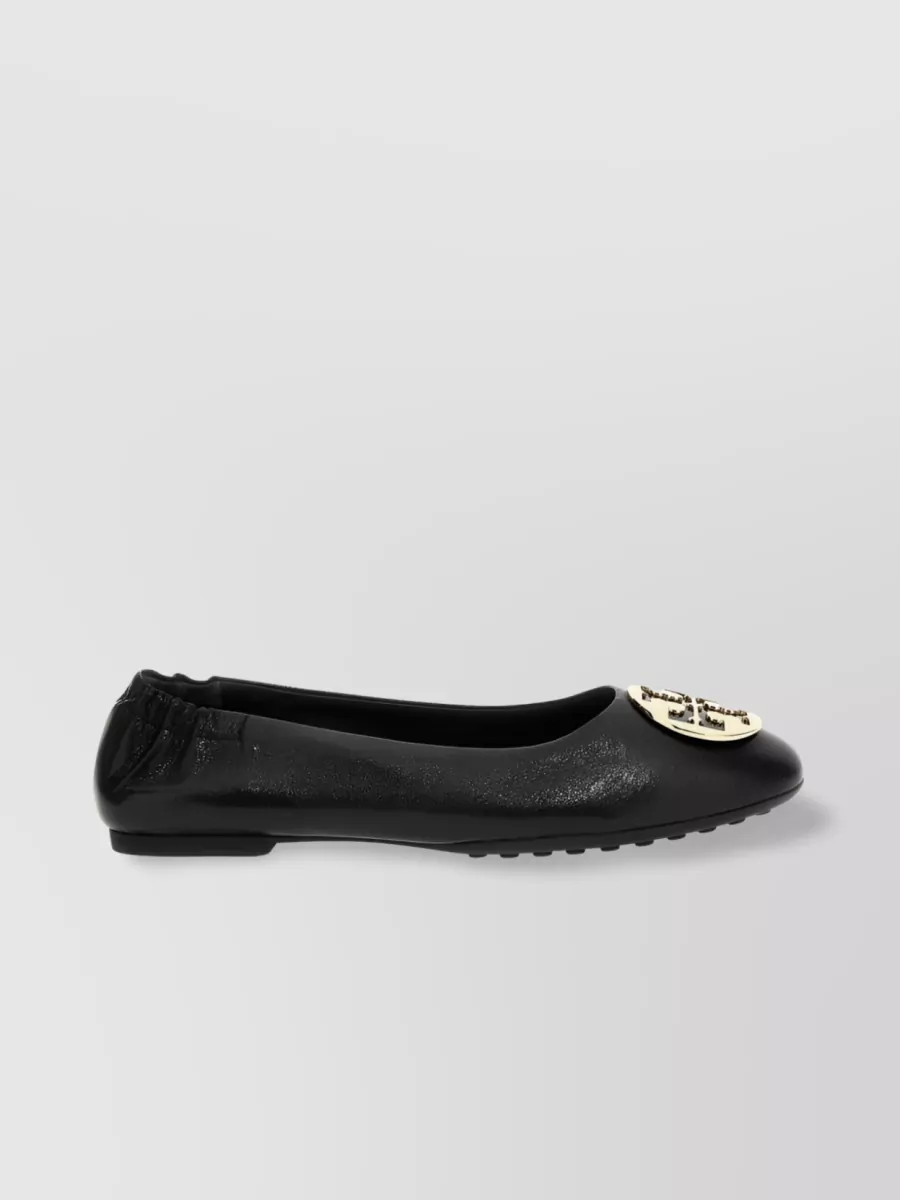 Shop Tory Burch Claire Ballerina Leather Shoes In Black