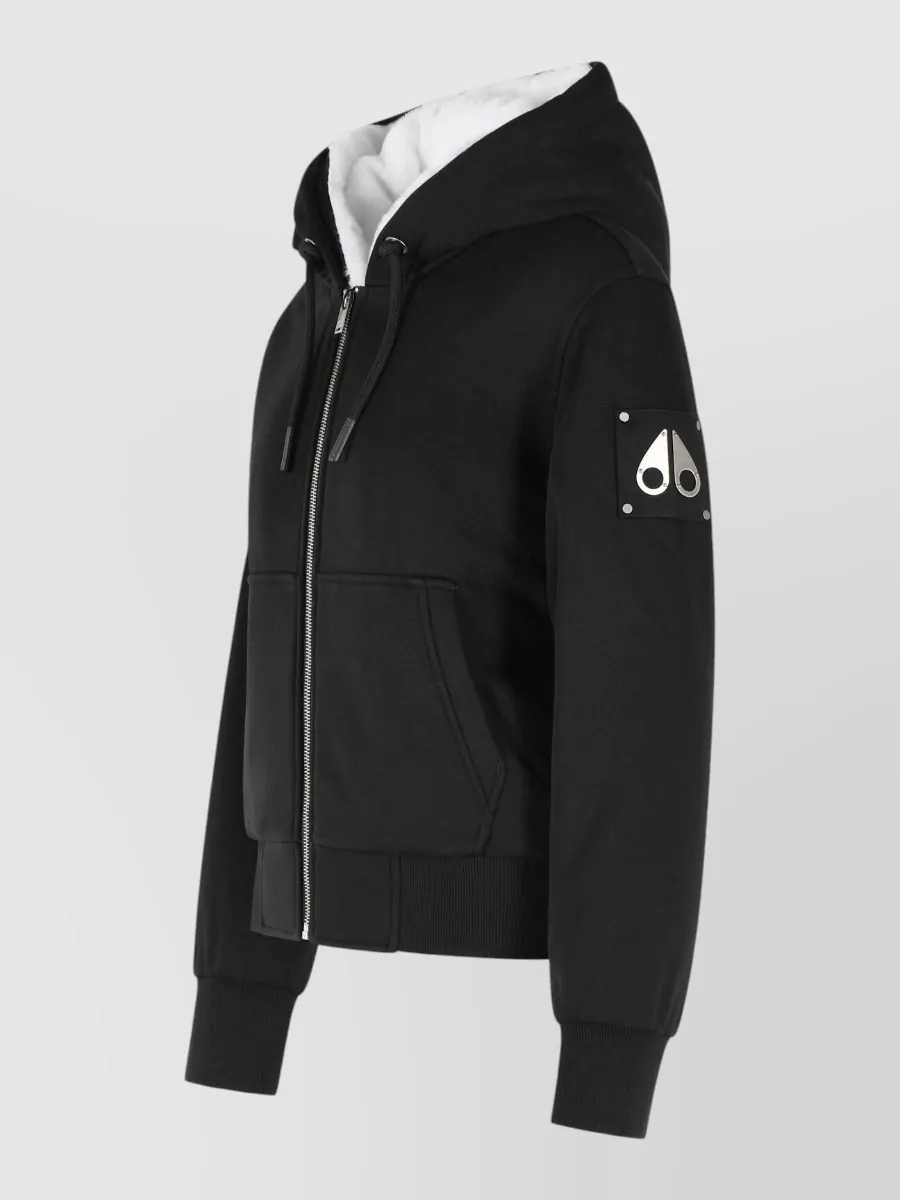 Moose Knuckles Cotton Blend Relaxed Fit Zip Hoodie