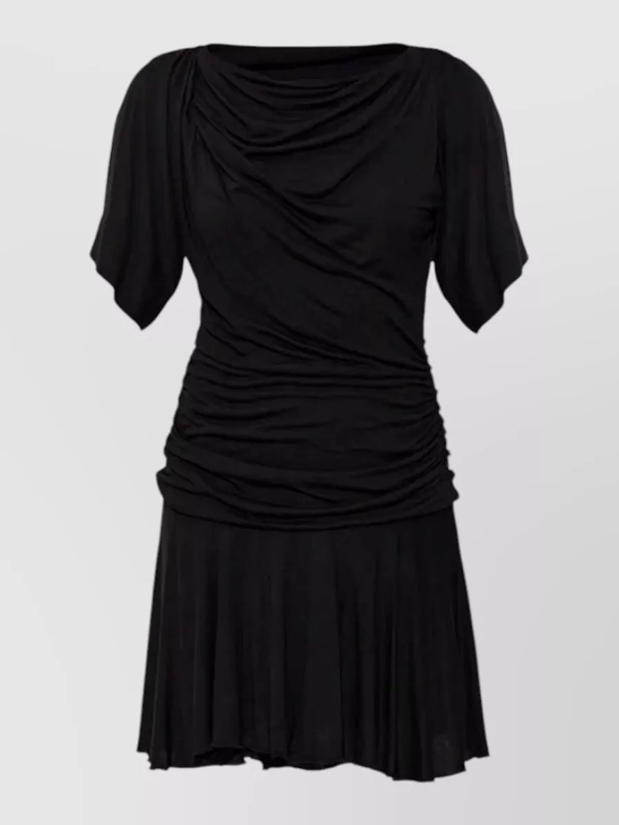 Isabel Marant Etoile Draped Ruffled Short-Sleeve Mini Dress