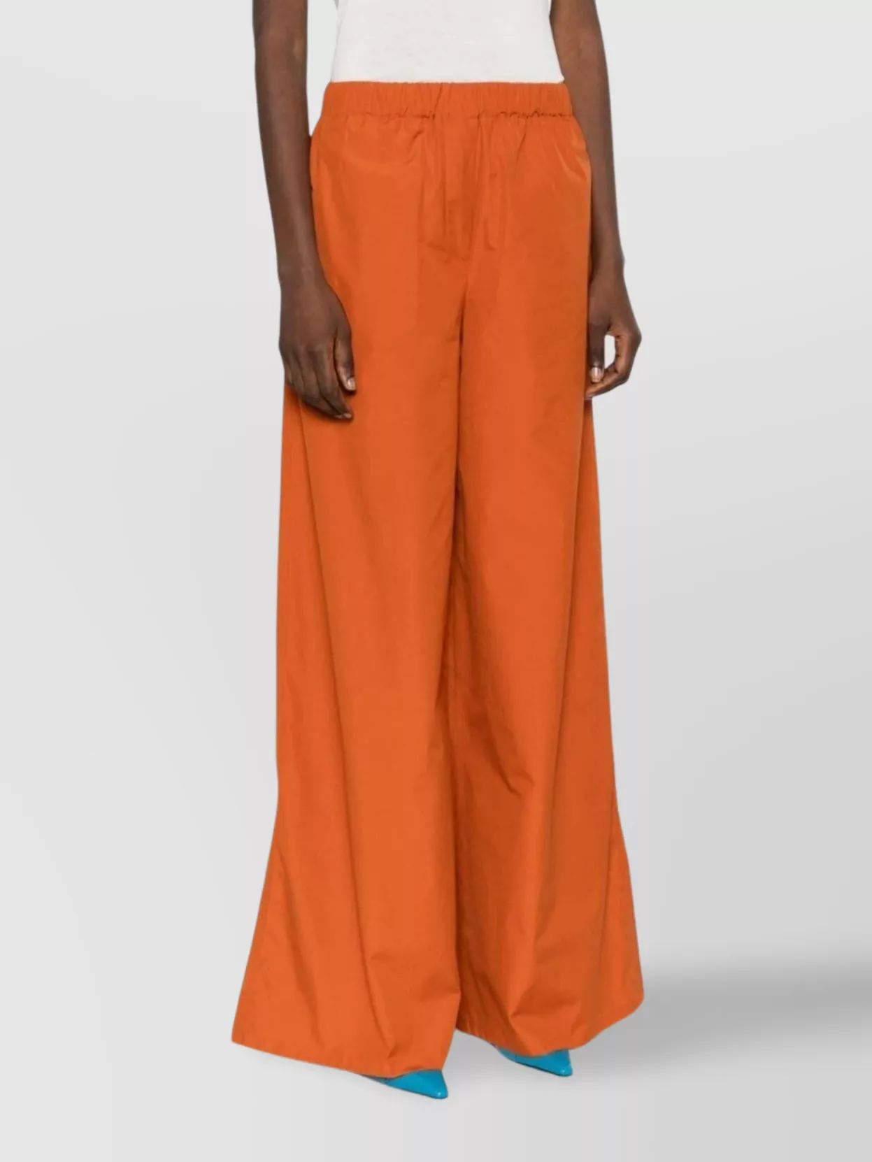 Max Mara High-Rise Cotton Poplin Wide-Leg Trousers