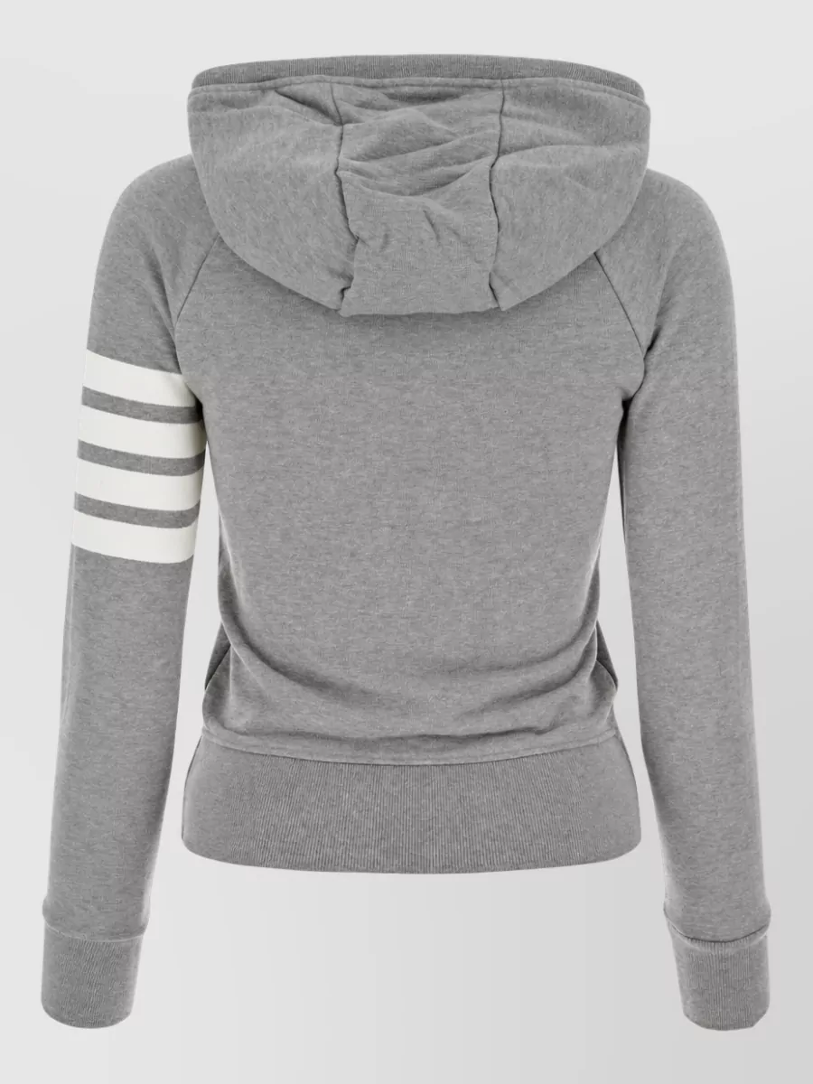 Thom Browne Striped Cotton Zip-Up Hoodie