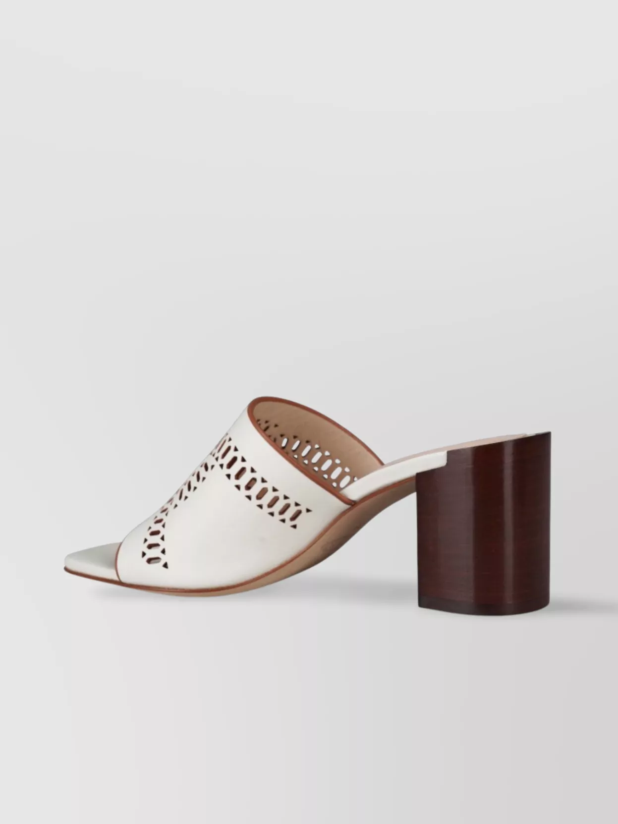 Tod's Perforated Block Heel Sandals In White