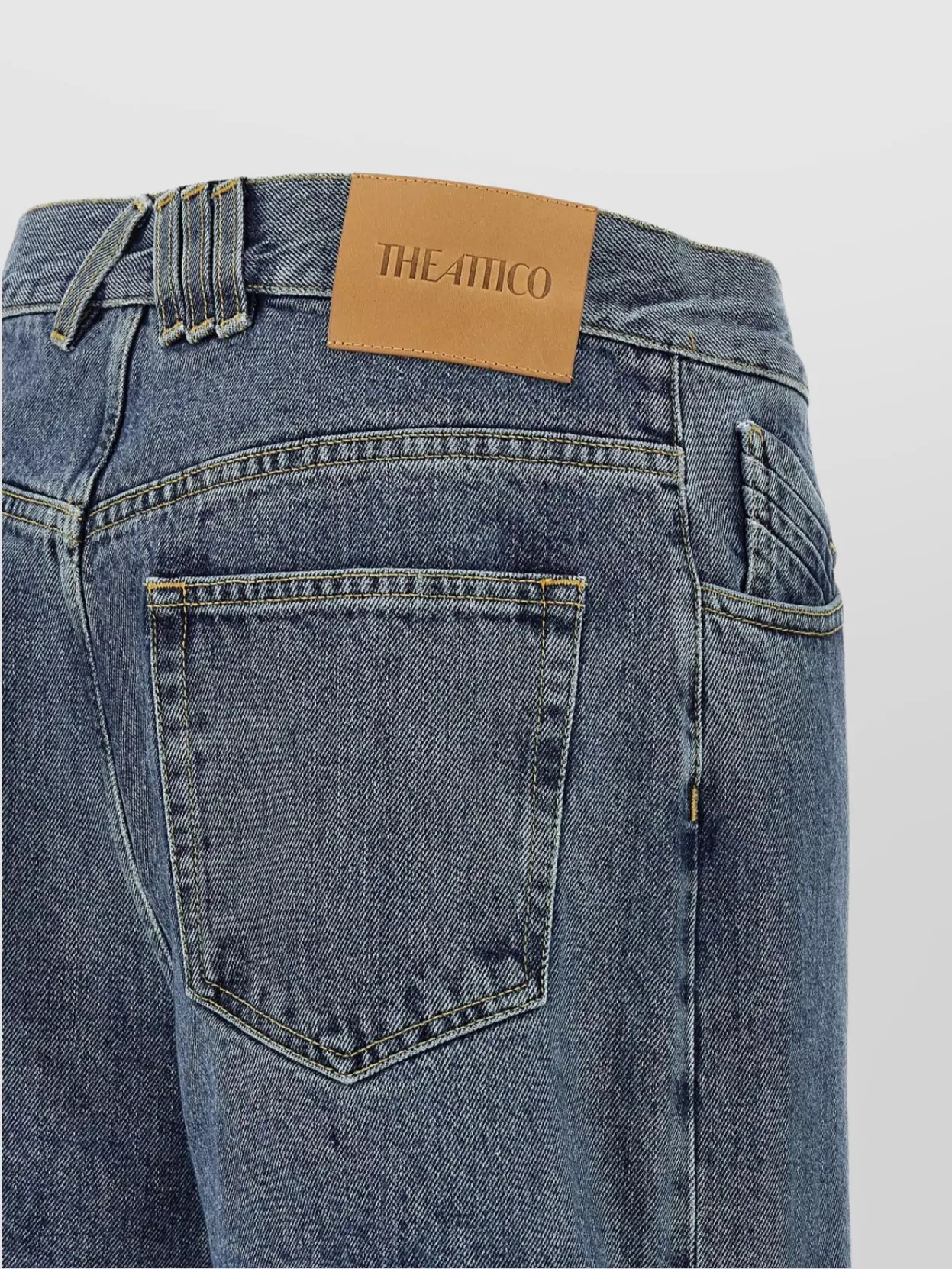 The Attico Wide Leg Denim Trousers Featuring Cut-Outs