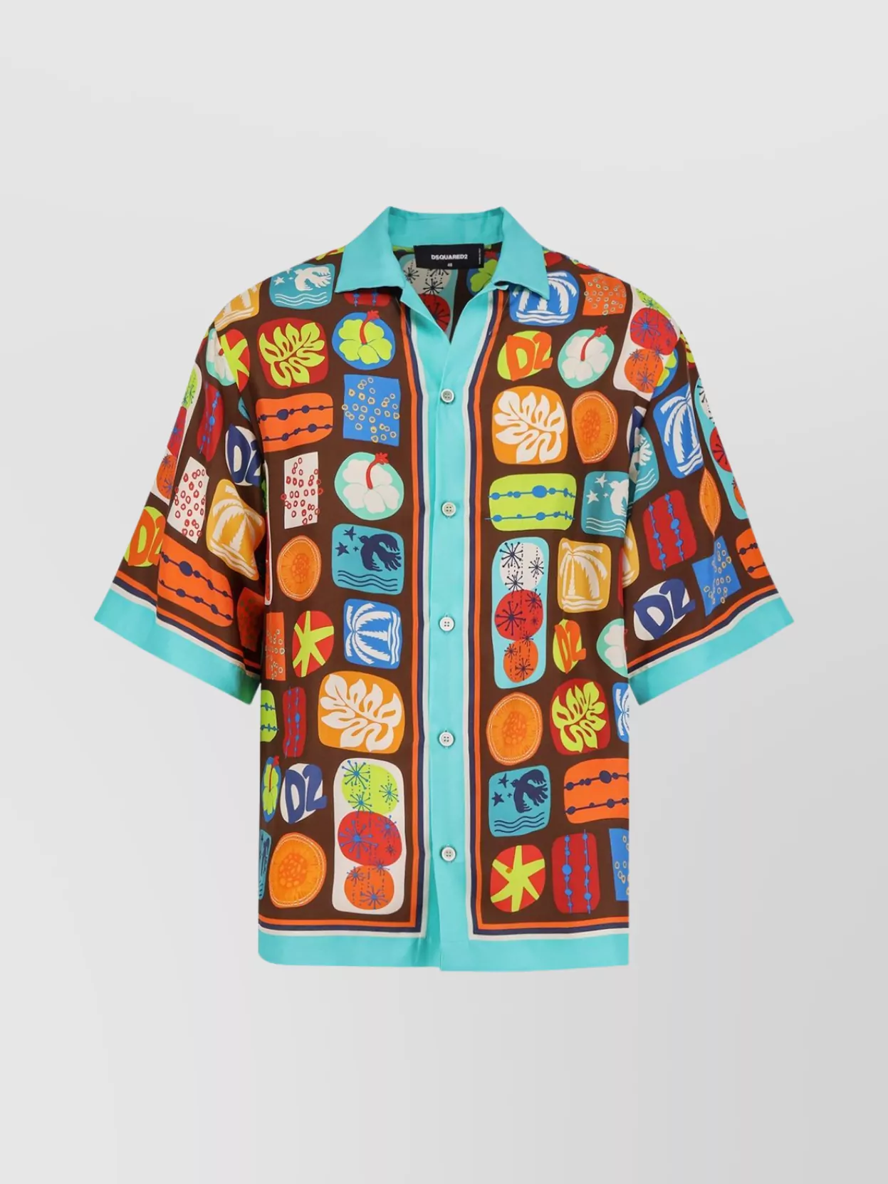 Shop Dsquared2 Summer Lovers Silk Shirt