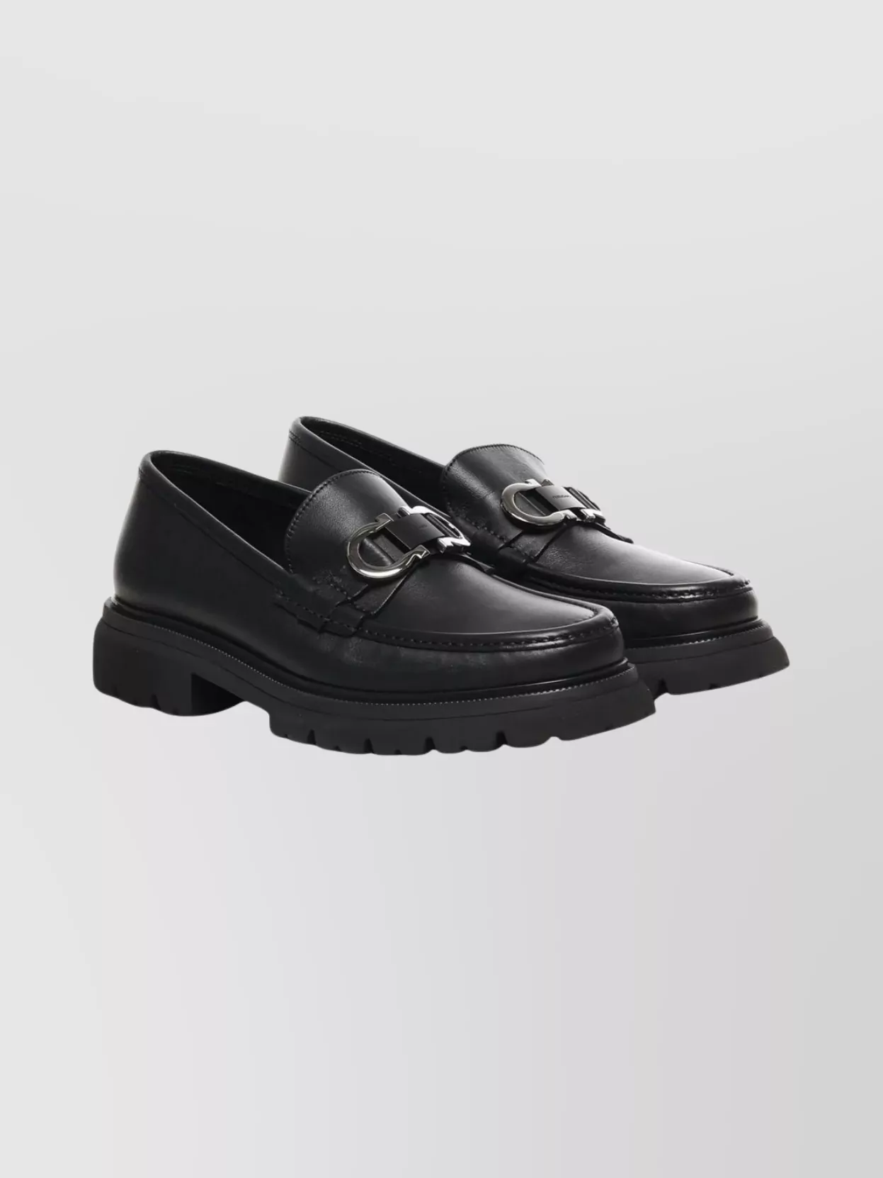 Ferragamo Gancini Loafers With Buckle And Chunky Sole