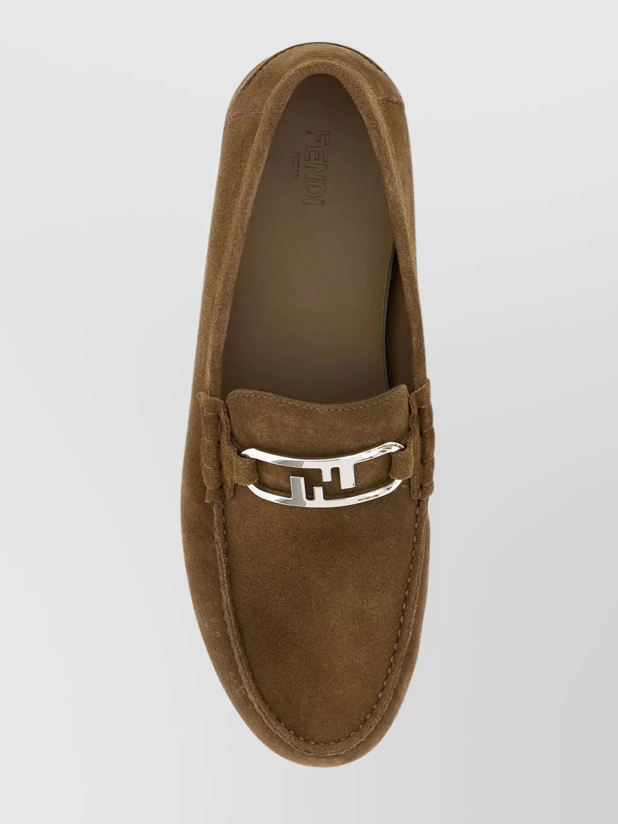 Fendi Light Loafers With Contrasting Sole And Round Toe