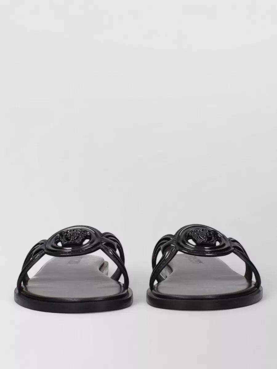 Versace patent leather slide sandals