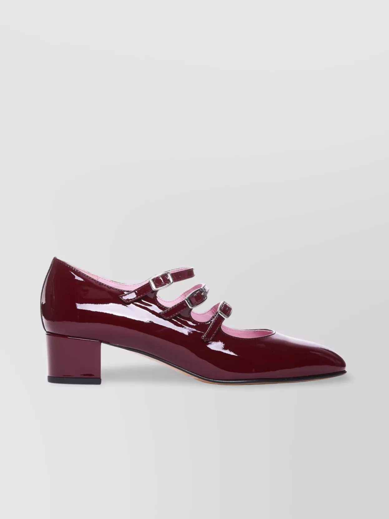 CAREL GLOSSY BLOCK HEEL DECOLLETÈ PUMPS