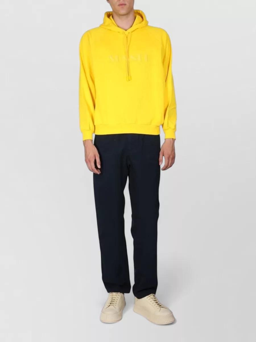 Sunnei Hooded Cotton Sweatshirt Ribbed Cuffs Hem
