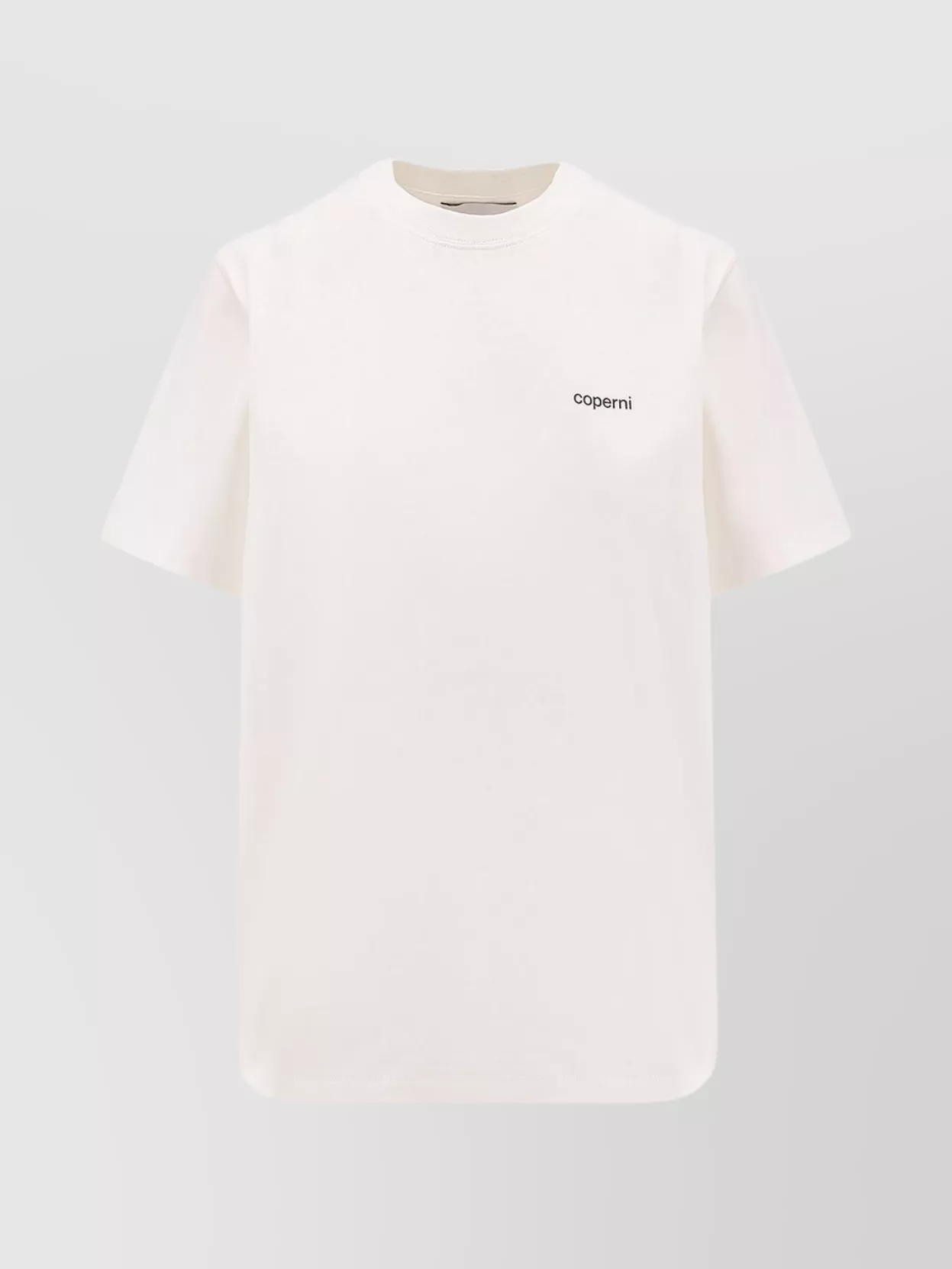 Coperni Crew Neck Ribbed Profiles Short Sleeves Cotton T-shirt In White