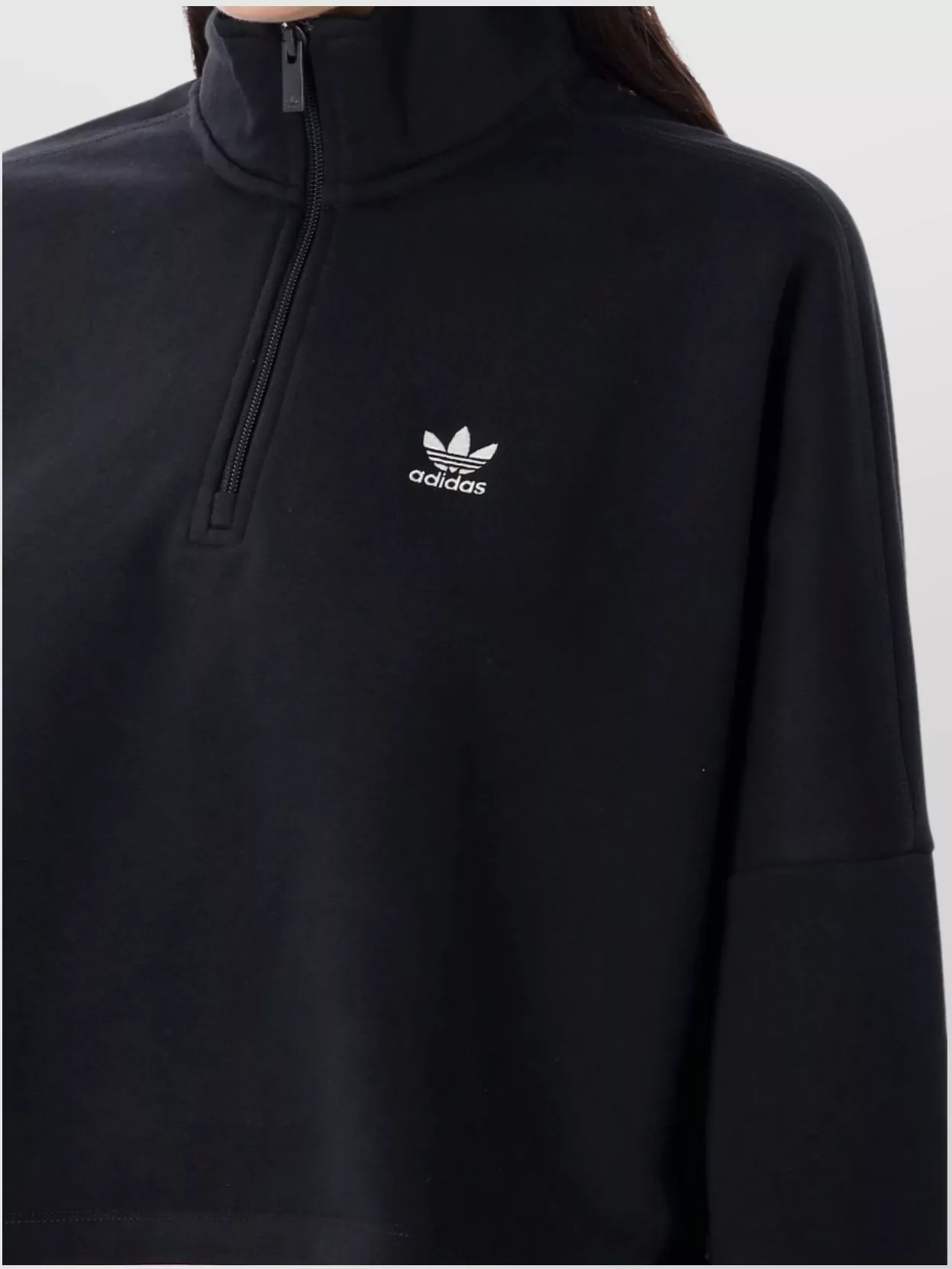 Adidas Originals Essentials Half Zip Cotton Crewneck