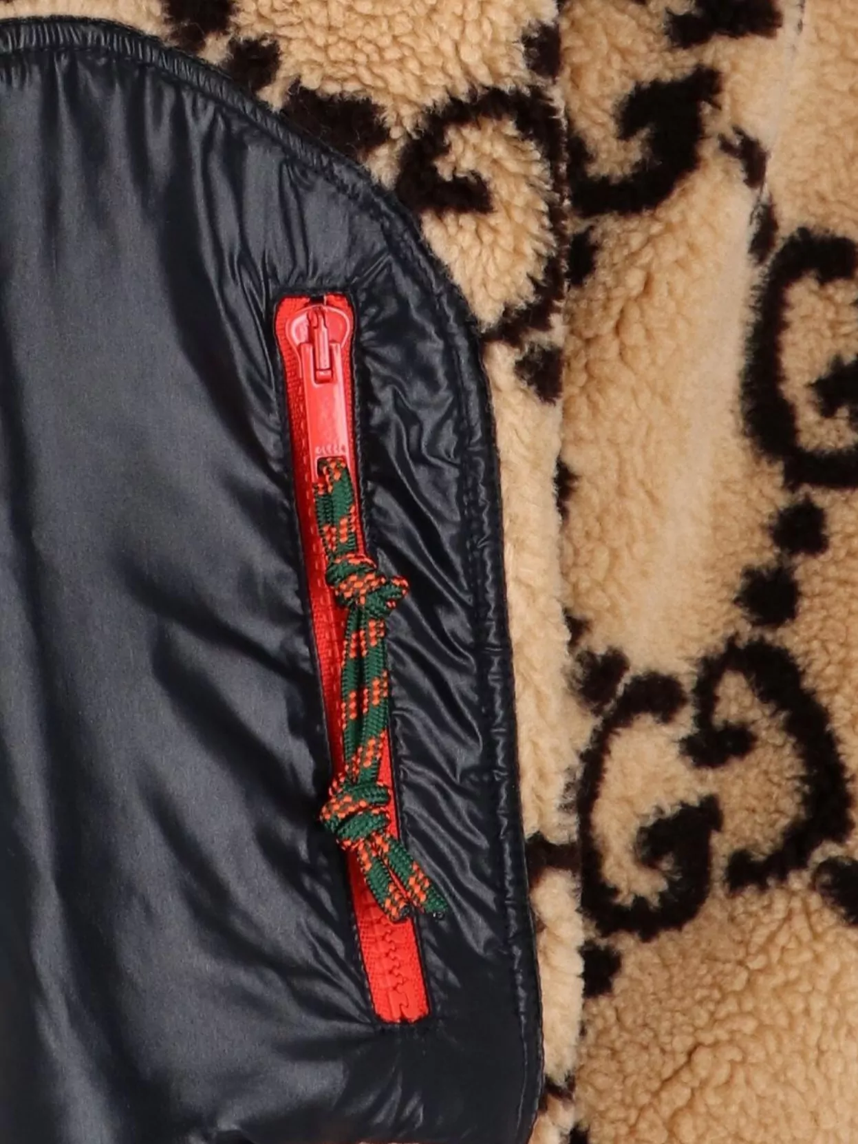 Gucci High Collar Ribbed Cuffs Contrast Panels Jacket