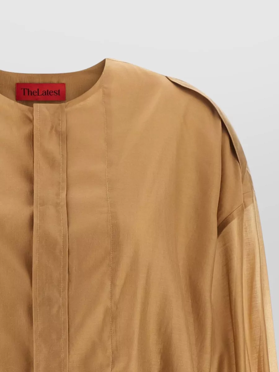 Thelatest Lyocell Diana Gathered Long-Sleeve Blouse