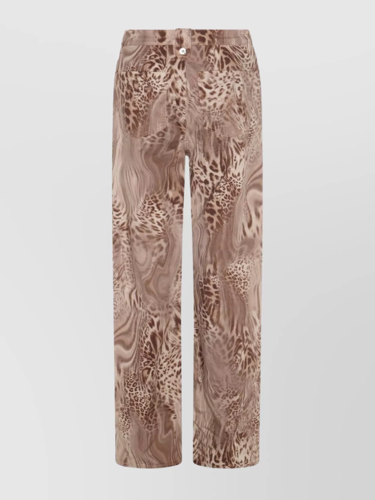 BLUMARINE ANIMAL PRINT ELASTIC WAISTBAND WIDE LEG TROUSERS