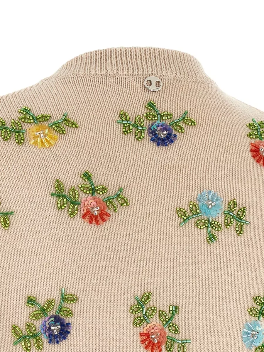 Paco Rabanne Floral-Embroidered Cardigan