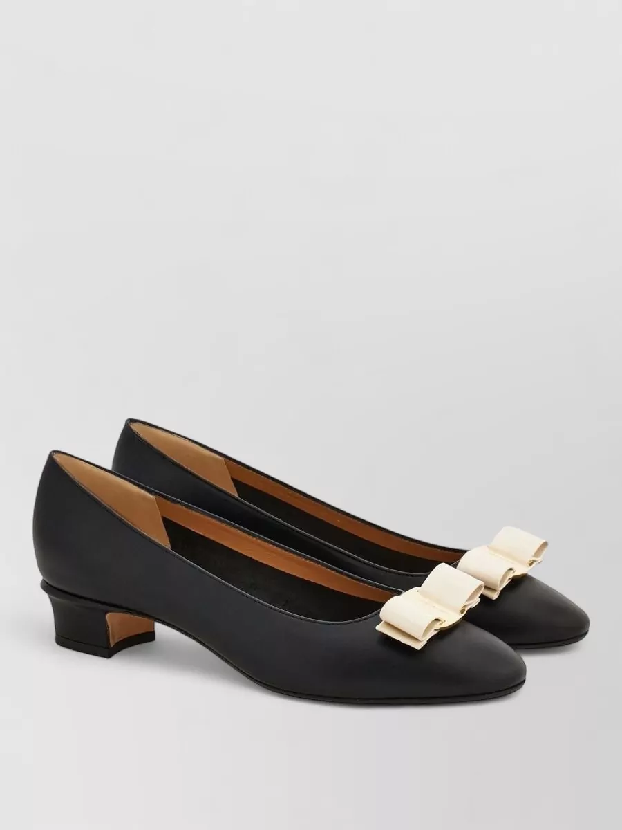 Ferragamo Vara Pumps Almond Toe Bow Detail