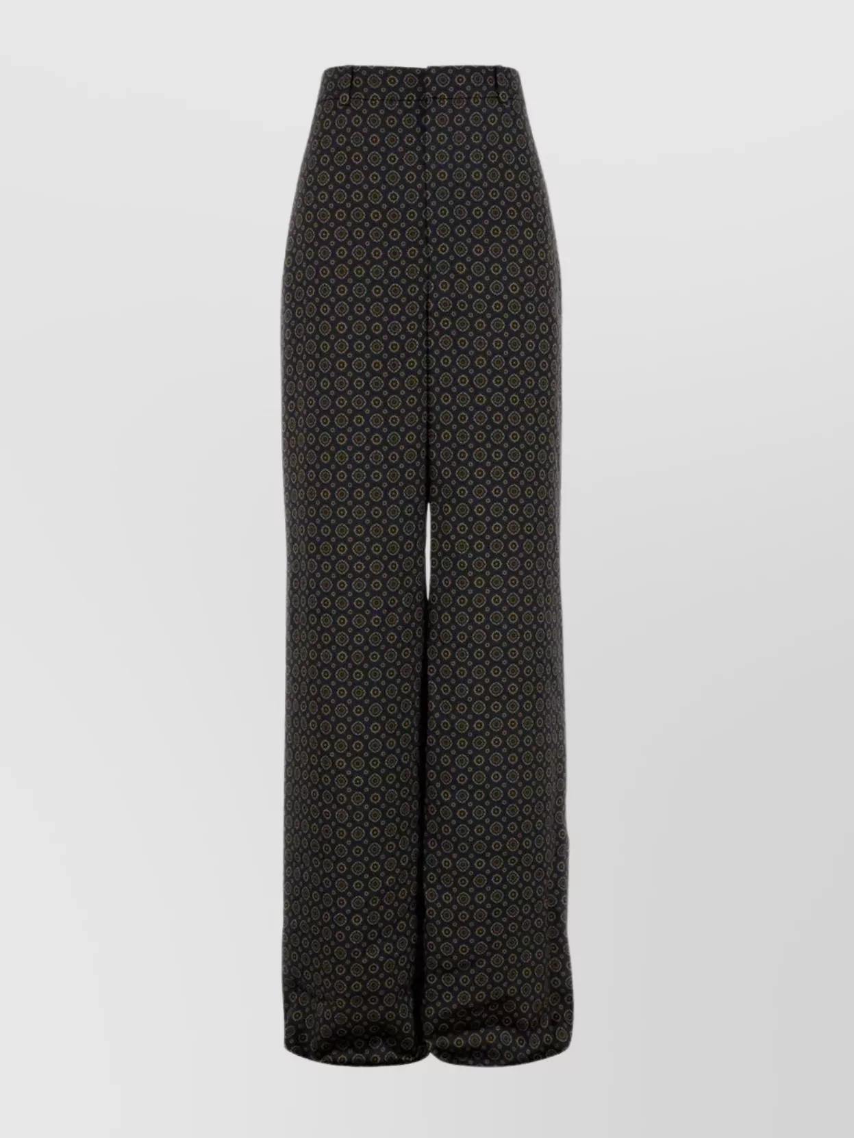 Saint Laurent Satin Wide-leg Trousers All-over Print In Black