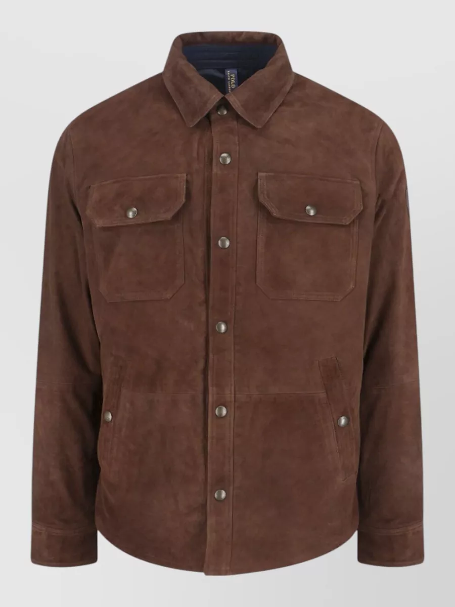 Polo Ralph Lauren Casual Jacket Chest Pockets Dual Fabric