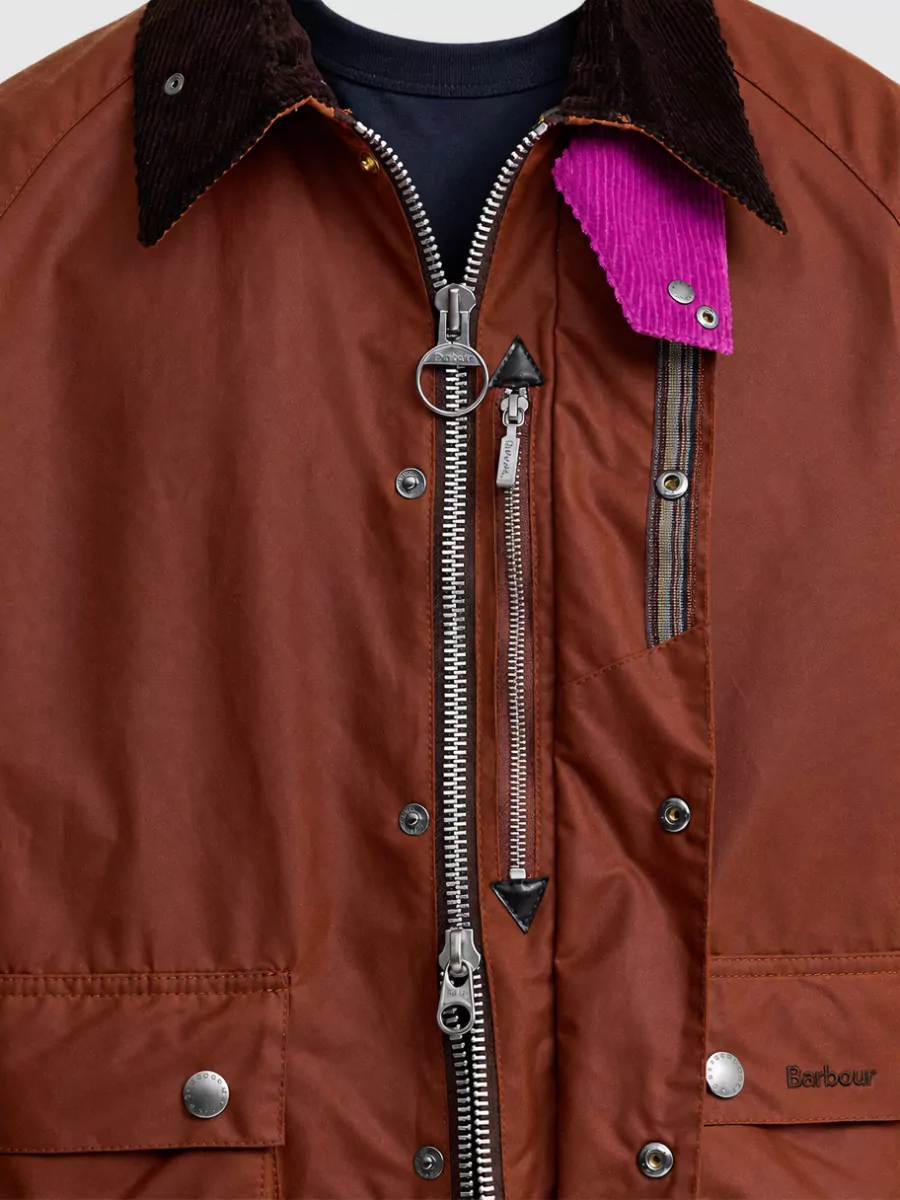 Barbour waxed cotton single breasted coat