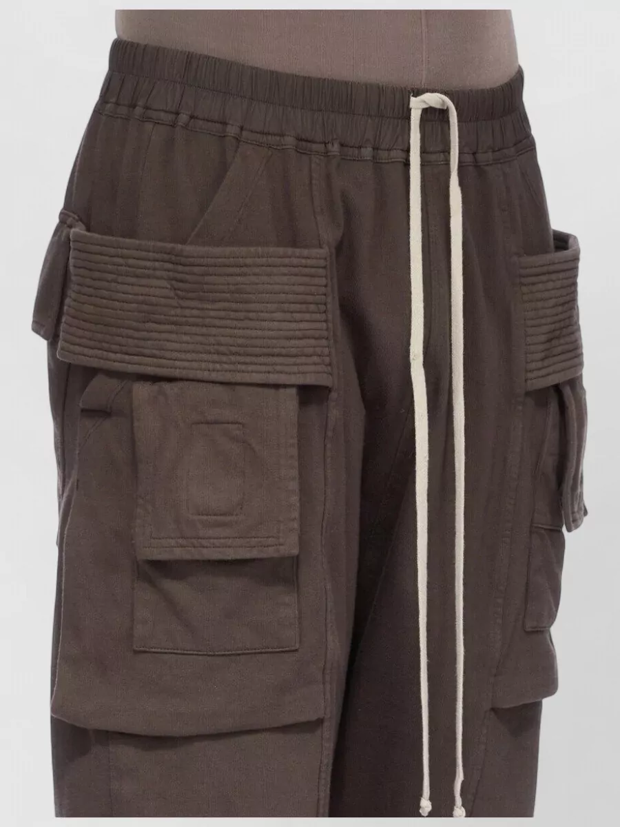 Rick Owens Drkshdw Cotton Drop-Crotch Cargo Bermuda Shorts
