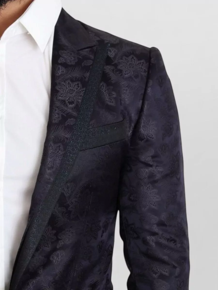 Dolce&Gabbana Silk Floral-Jacquard Single-Breasted Blazer