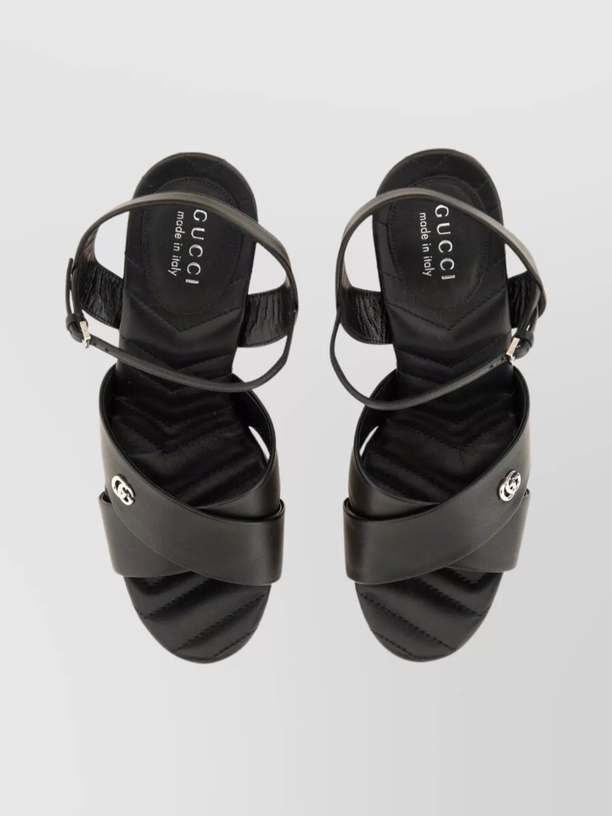 Gucci Open Toe Platform Style Sandal In Black